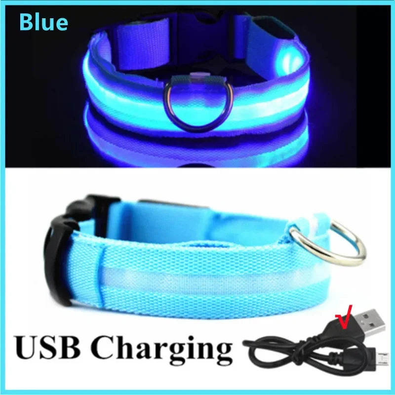 Dog Luminous LED Collar – USB Rechargeable Light-Up Safety Collar